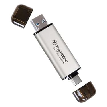 Imagem de Transcend 2TB External SSD, Up to 1,050MB/s, USB 3.2 Gen 2 Portable SSD, 2-in-1 Type C &Type A, USB Hard Drive for Steam Deck, ROG Ally, MSI Claw, Windows&Mac, iPhone&iPad, Android, PS5&Xbox, Smart TV