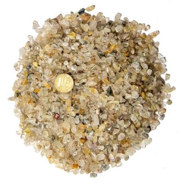 Imagem de 500g Rutilo Rolado no Quartzo Natural Areia 1 a 5 mm Tipo B - Cristais