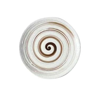 Imagem de Prato raso redondo de cerâmica japonesa prato de bolo de sobremesa de café da manhã - pincel marrom (23 cm)