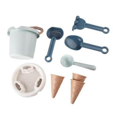 Imagem de TTETTZ 9 peças de brinquedos de praia, brinquedos de viagem para piscina, sorvete, areia, balde de areia e pás, conjunto para atividades de verão, festa,