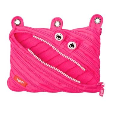 Imagem de ZIPIT Bolsa Monster Pencil para meninas | Estojo de lápis com 3 anéis | Estojo de caneta de grande capacidade para escola (rosa)