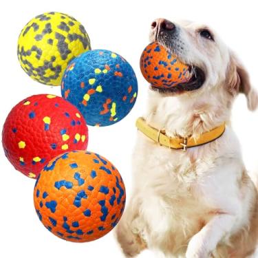 Imagem de Petcare Pacote com 4 bolas de cachorro indestrutíveis para mastigadores agressivos, bolas de tênis resistentes duráveis para cães médios e grandes, ao ar livre, buscando brinquedos para cães grandes