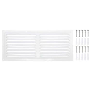 Imagem de PATIKIL Saída de ventilação de sótão de 20,3 x 40,6 cm, ventilação de ar HVAC retangular de liga de alumínio, grade de retorno de metal, grade de retorno com tela e parafuso para parede, teto, portas