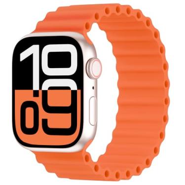 Imagem de Arctime Pulseira de silicone Ocean Solo compatível com Apple Watch Ultra/2 Series SE 10 9, 8, 7, 6, 5, 4, 3, 2 e 1 de 38 mm, 40 mm, 41 mm, 44 mm, 45 mm, 46 mm, 4, 3, 2 e 1