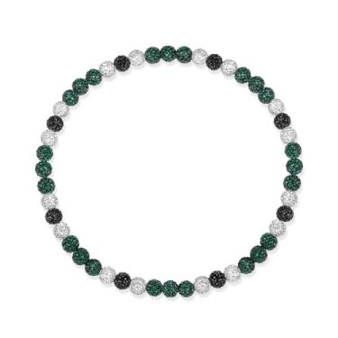 Imagem de NUKAYAI Colar de beisebol masculino com contas brilhantes de 40,6 cm/45,7 cm/50,8 cm, acessórios de beisebol de discoball inspirados em strass, colares de gotejamento para jogadores amantes de times e