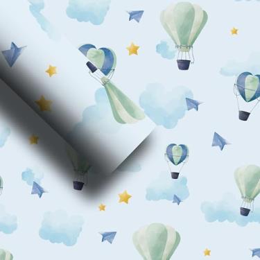 Imagem de Onda Pro Rolo Papel de Parede Ondaprints Kids 11 Céu com Balões Coloridos 45Cmx10M 80Mic