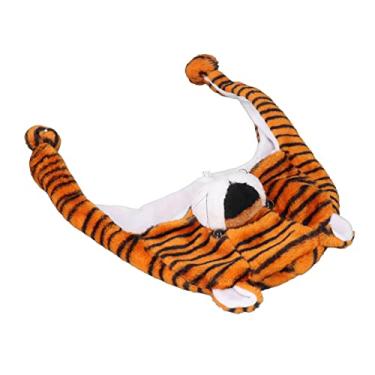 Imagem de ZJchao Linda Chapéu de Pelúcia de Tigre Macio à Prova de Frio para Acampamento Escolar