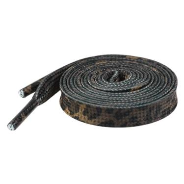 Imagem de Elerevyo 1 par de cadarços planos com estampa de leopardo para tênis, cadarços de 0,78 cm para sapatos casuais de caminhada, Leopardo marrom preto, 100cm/39.4"