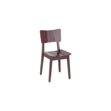 Imagem de Cadeira de Jantar de Madeira Uma Oppa Design - Vinho 