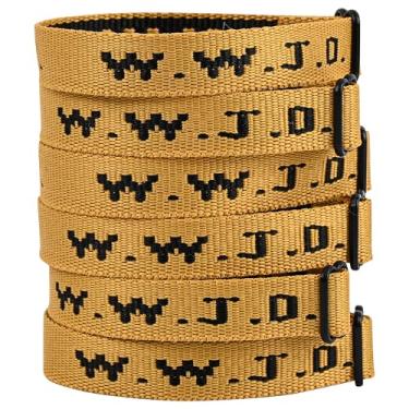 Imagem de Meajjew 6 peças WWJD pulseira cristã pacote para mulheres homens, presentes de Jesus cristão pulseiras WWJD ajustáveis a granel - What Would Jesus Do Wristbands, Fibra de poliéster, Sem Pedra Preciosa