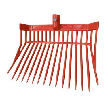 Imagem de Generic Garfo de reposição para esterco de cavalo com dentes angulares, ancinho reutilizável para esterco de cavalo para de feno e grama, transplante, Vermelho