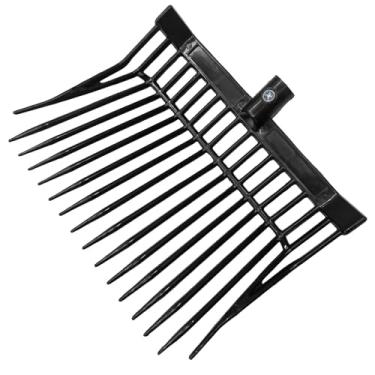 Imagem de predolo Garfo de reposição para esterco de cavalo com dentes angulares, ancinho multiuso para esterco de cavalo para criação de animais, ervas daninhas, Preto