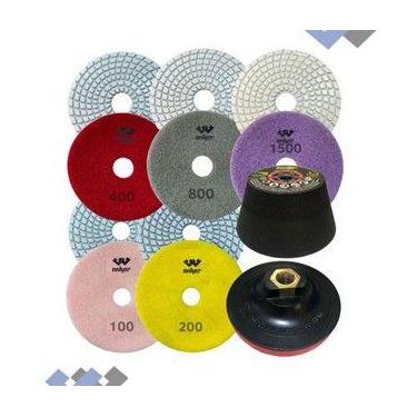 Imagem de Kit 5 Lixa+Rebolo+Prato P/ granito cinza absoluto - Anker