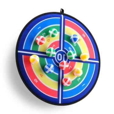 Imagem de Brinquedo jogo de dardos ACERTE O ALVO gruda aderente macio infantil 2 bolas 2 dardos tabuleiro jogo ARREMESSO SEGURO 36cm (AZUL)