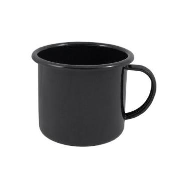 Imagem de Caneca Grande Esmaltada Preta 370 ml Ewel