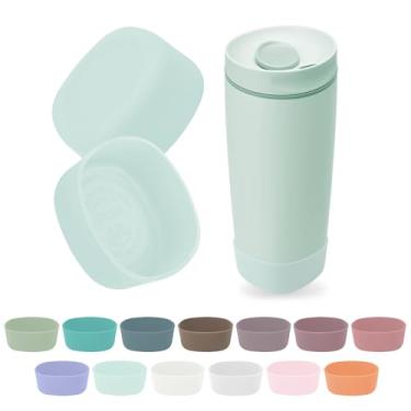 Imagem de Kaitiaki Bota de silicone 2 peças para Owala SmoothSip Slider copo de café 590 ml 340 g, manga antiderrapante para caneca de café de viagem, acessórios de proteção para Owala livre de BPA (agave azul)