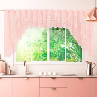 Imagem de Cortina Bando Renda Cascata Cozinha Bule 3,15x1,00 Variadas