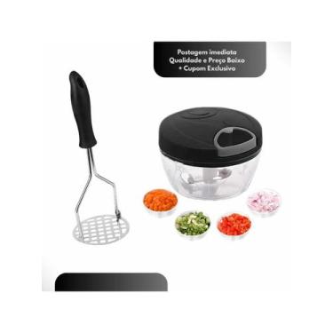 Imagem de Processador de Alimentos Manual + Amassador de Batatas Inox Kit - NoBr