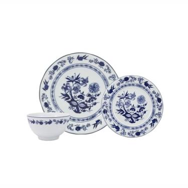 Imagem de Serviço de 18 Peças com Bowl em Porcelana, Decoração Cebolinha, Porcelana Schmidt