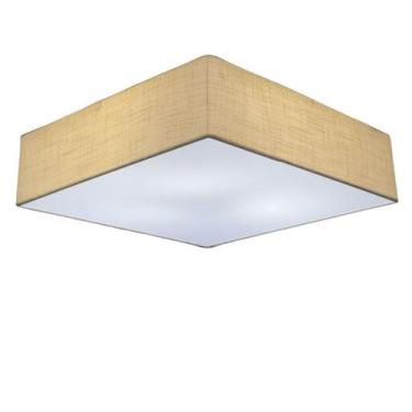 Imagem de Plafon Quadrado Vivare Md-3052 Cúpula em Tecido 60x60x15cm - Bivolt, P