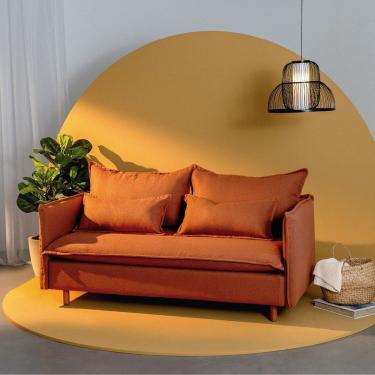 Imagem de Sofá Modular 2 Lugares Pé Madeira Sôma CabeCasa MadeiraMadeira Mocha Mousse