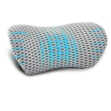Imagem de Almofada lombar, almofada de suporte lombar de espuma viscoelástica para cadeira de escritório e assento de carro, travesseiro ergonômico aerodinâmico para alívio da dor nas costas, travesseiro de