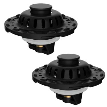 Imagem de Rolha universal para pia de banheiro 2 peças com captador de cabelo superior visível de metal, filtro de aço inoxidável, 2 peças, dreno pop-up 3 em 1, ajuste padrão de orifício de lavatório de 2,5 cm