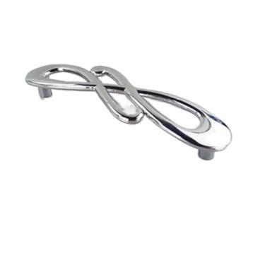 Imagem de CXYFQUUK Puxador de móveis cromado dourado de arte moderna armários de cozinha gaveta guarda-roupa armário puxar porta penteadeira puxadores caixa de sapatos 2 peças (cromo 96 mm)