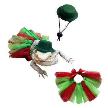 Imagem de Conjunto de 2 peças de chapéu de coelho de lagarto de Halloween, vestido tutu, chapéu ajustável para animais de estimação pequenos, porquinhos da índia, furões e outros animais pequenos, roupas de