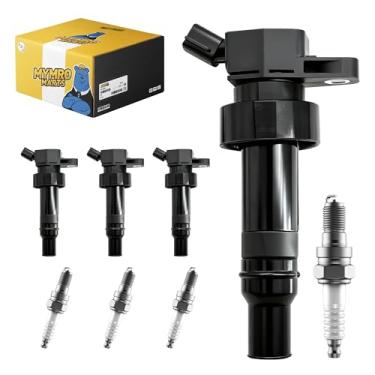 Imagem de 4 peças de bobina de ignição UF652 e vela de ignição de irídio duplo 93815 para HYUNDAI Accent 2012-2020, HYUNDAI Veloster/2012-2020 Kia Rio, 2012-2019 Kia Soul substitui #27300 12B10 0 C1803 GN10634