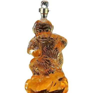 Imagem de Figura De Arte - Garrafa De Uísque De Vidro Sem Chumbo Em Forma De Macaco 1000ml, Recipiente De Macaco Feito à Mão, Decoração De Mesa Festiva, Tequila De Vinho, One Color, 1000ml