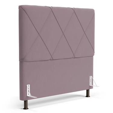 Imagem de Cabeceira Cama Box Casal King Size Mel 195cm Com Frame Veludo Rosê - Desk Design