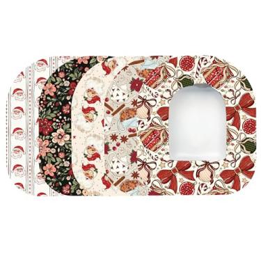 Imagem de Glucomart Adesivos para Omnipod – Fita CGM Impermeável, Hipoalergênica para Omnipod 5 e Dash, Sobreposição Pré-Cortada, Overpatches Premium para Natal e Ação de Graças (5 unidades) (Natal vintage)