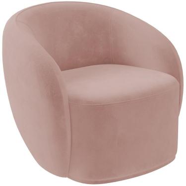 Imagem de Poltrona Decorativa Para Sala De Estar Living Gliese K01 Veludo Rosê