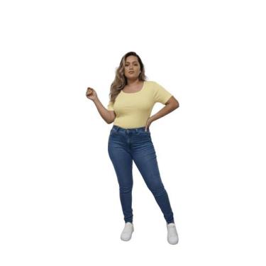 Imagem de Blusa Feminina Canelada Manga Curta  Conforto, Elasticidade e Caimento