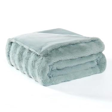 Imagem de Modern Threads Cobertor de pele sintética de coelho resistente à água para cães e gatos – Protetor ultramacio para sofá, cama e caixa, 76 x 101 cm azul claro