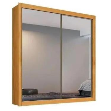 Imagem de Guarda Roupa Solteiro Espelhado 2 Portas 4 Gavetas Zurique Peroba Móve