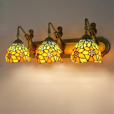 Imagem de Luminária de parede retrô americana LED de luxo e criatividade para sala de estar, restaurante, quarto, escritório, casa de campo, hotel, café, bar, corredor, penteadeira, banheiro, espelho