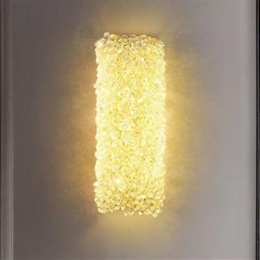 Imagem de Luminária de parede moderna e luxuosa em cristal com LED, ideal para sala de estar, quarto, cabeceira, casa de campo, hotel, escritório, escada e corredor (Estilo 33 D12H40CM)