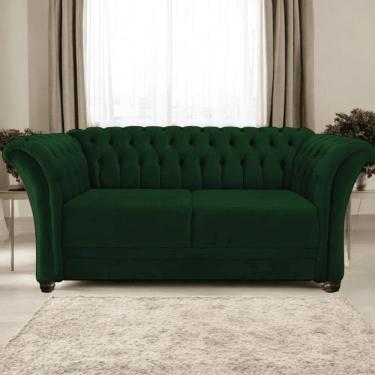 Imagem de Sofá Recamier Divã Chesterfield 185cm Sofia Suede Verde Capitonê- Mabe Magazine