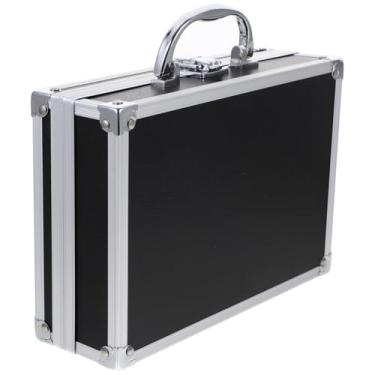 Imagem de Yardwe Caixa de ferramentas de alumínio para viagem, portátil, mala, compartimentos, pastas, estojo de alumínio, maleta de ferramentas, transporte, liga rígida, preta