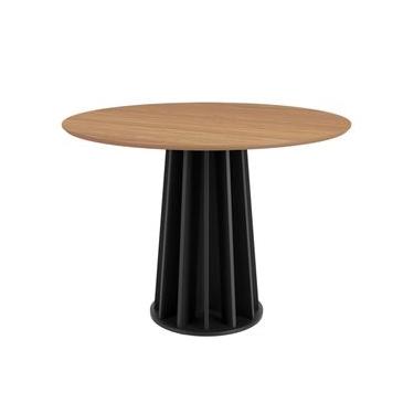 Imagem de Mesa de Jantar Redonda em MDF 105 cm Freijó/Preto Fosco TM71 JPF Dalla Costa