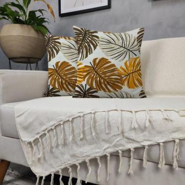 Imagem de Kit Manta Para Sofá Bege + 2 Capas De Almofada Com Zíper Cor:08 - Gené