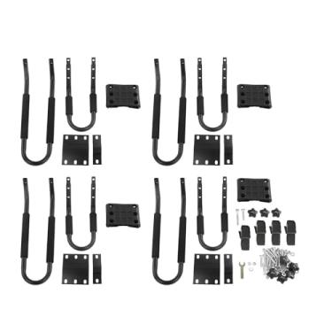 Imagem de 2 pares de rack de carro para caiaque, montagem superior no teto, 68kg, 150lbs, suporte de carga j, para canoa, pranchas de remo, skiboard