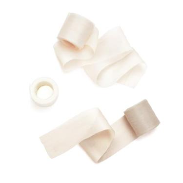 Imagem de Ling's Moment Fita marrom 4 cm x 3 rolos total de 20 m de tecido artesanal de amêndoa fitas de cetim de seda para embrulhar presentes, convites de casamento, buquês de noiva, decorações