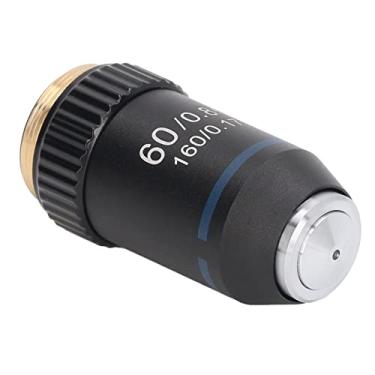 Imagem de FTVOGUE Lente de Microscópio Objetivo Acromático de Latão 60X, Imagem Mais Nítida, Mola Automática, Tamanho RMS Padrão Internacional, para Microscópios Biológicos Profissionais Com Caixa de