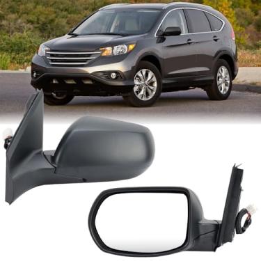 Imagem de Clidr Espelho lateral do motorista compatível com Honda CRV 2012, 2013, 2014, 2015 e 2016, retrovisor, aquecido, manual, dobrável, texturizado, preto, 5 pinos (serve apenas para a versão dos EUA)