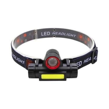 Imagem de Lanterna De Cabeça LED COB Recarregável À Prova d'Água Para Camping, P