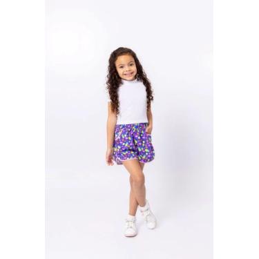 Imagem de Shorts Estampado Menina Tactel Tropical Secagem Rápida - Nick.Tóia, Es