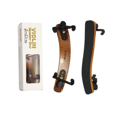 Imagem de Jeuron Descanso de ombro profissional para violino, ajustável para tamanhos 4/4 e 3/4 - suporte acolchoado e antiderrapante com prática silencioso, pano de polimento, cordas, caixa de presente